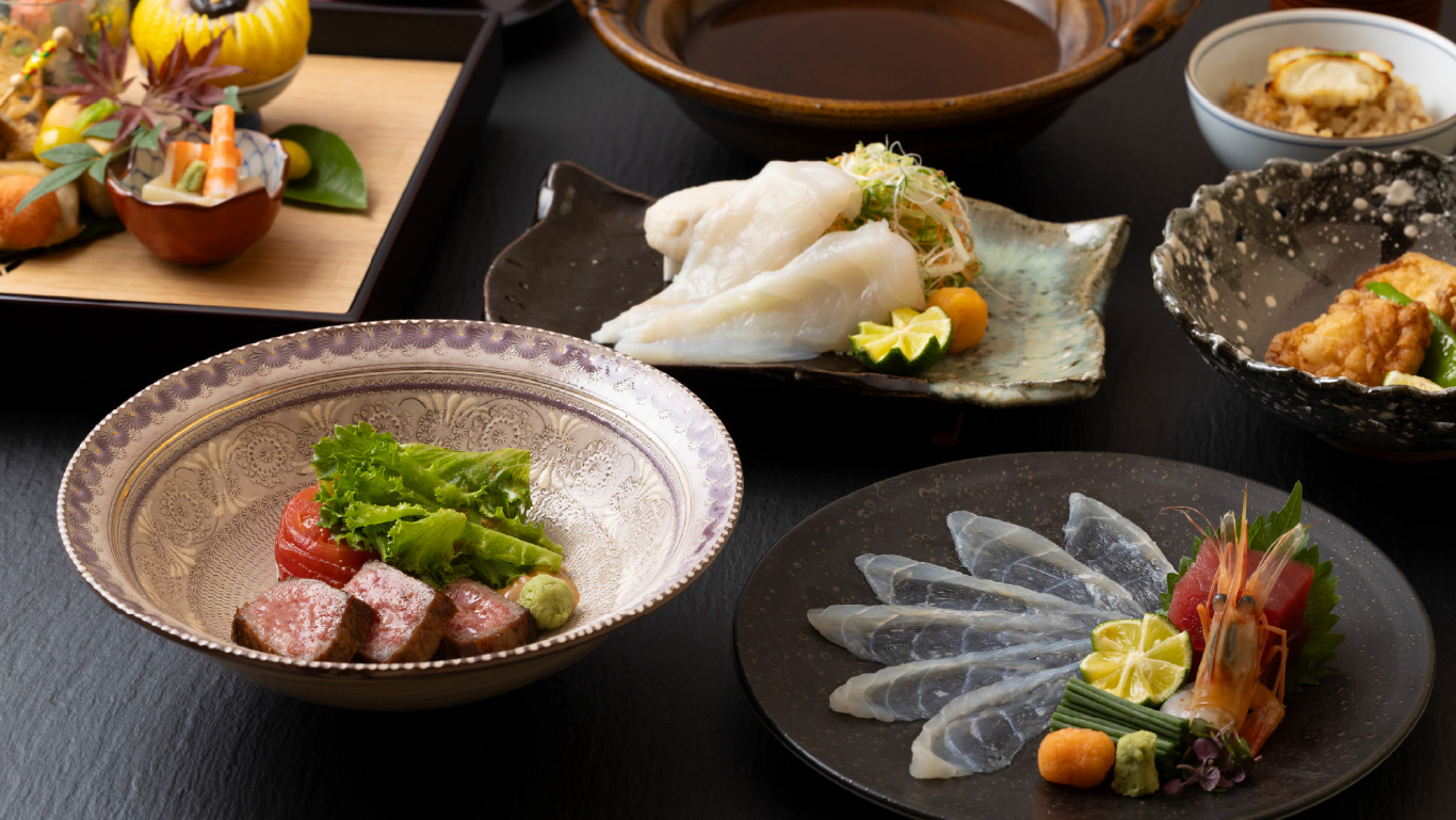 ご接待・ご会食に最適【一人ひと鍋】黒毛和牛ステーキとふぐしゃぶ会席2月末まで限定販売